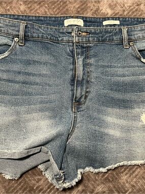 sofia by sofia vergara Light Blue Distressed Denim Shorts